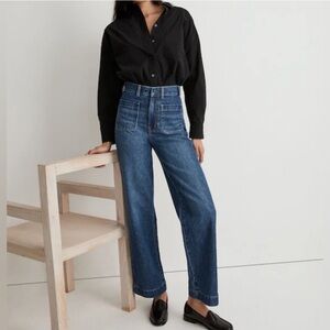 Madewell The Perfect Vintage Wide Leg Jean with patch pockets